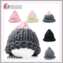 Лучший дизайн заклинание Цвет сладкий ручной Вязание девочкам акрил шляпа (SNMXM008)
